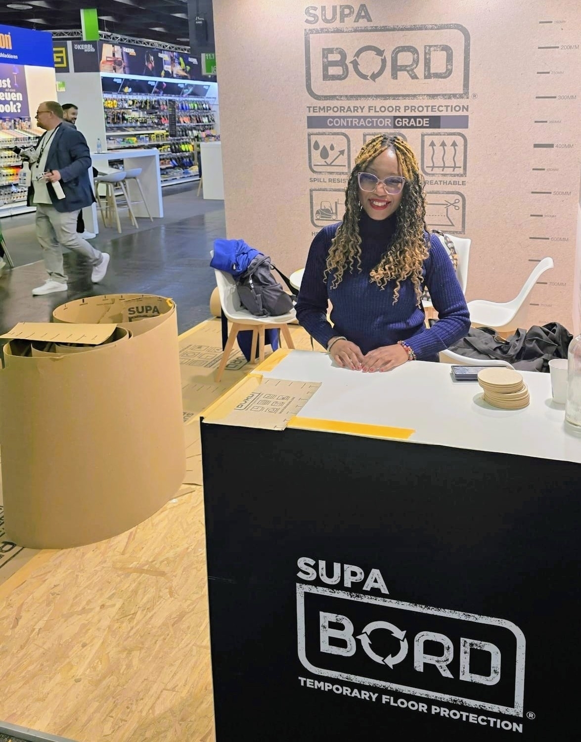 Joan Juwel representing SupaBord at Eisenwarenmesse 2026, Cologne